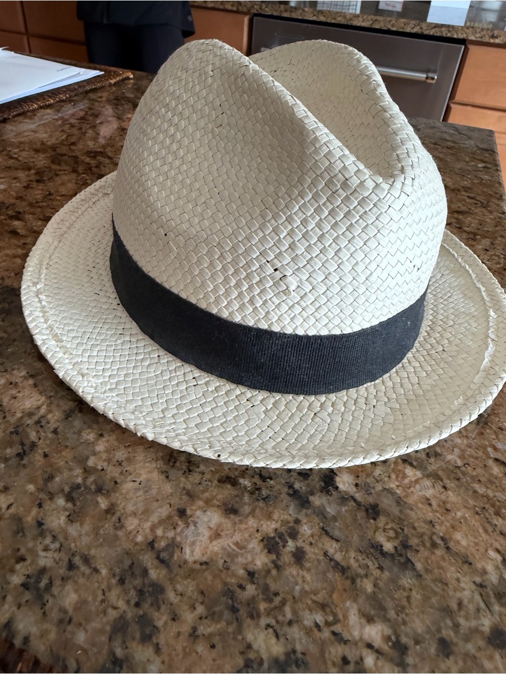 Classic Straw Fedora with Black Band